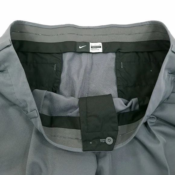 NIKE Men's Big & Tall Dri-FIT Pants Gray Pleated Rubber Grip - Size 44 Unhemmed - Picture 6 of 8